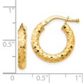 thumbnail image 4 of Primal Gold 14 Karat Yellow Gold 3x10mm Diamond-cut Hoop Earrings, 4 of 4