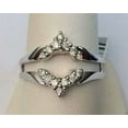 thumbnail image 2 of Wedding 0.50 Ct Round Cut Simulated Diamond Women's Wedding Enhancer Guard Wrap Ring 14k White Gold Plated 925 Silver For Her, 2 of 2