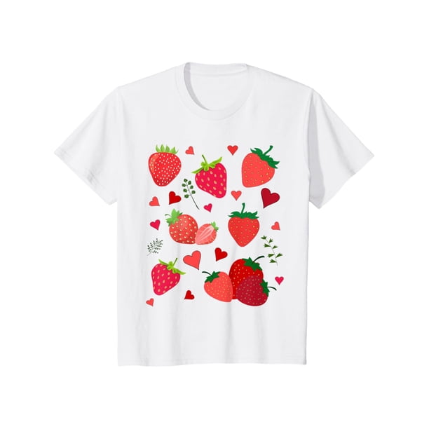 WOMEN Cute Botanical Fruitarian Berry Strawberries Fruit Lover T-Shirt TEE TOP