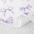 thumbnail image 5 of Erosebridal Purple Bowknots Bed Spread Queen For Girls,Dreamy Princess Bows Queen Coverlet Set,Cartoon Stars Pattern,3 Pieces, 5 of 7
