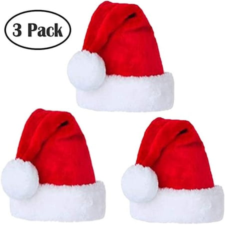 Santa Hat Velvet Christmas Hats for Adults and Kids Xmas Santa Hats Cap, 3 Pieces | Walmart Canada