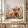 thumbnail image 5 of Highland Cow Among Colorful Wildflowers in a Meadow, Peaceful Rustic for Animal Lovers, Floral Wall Art, Housewarming Gift, Tapestry Wall Hanging for Bedroom and Living Room, 5 of 7