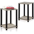 thumbnail image 5 of Mesa auxiliar Furinno de roble francés gris/negro, paquete de 2 unidades, diseño elegante, 5 of 5