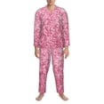 thumbnail image 3 of Honeii Ensemble de Pyjama pour Hommes Motif Paillettes Roses, 2 Pcs Chemise de Nuit à Manches Longues et Bas de Pyjama, Ensembles de Pjs pour Hommes - Grand, 3 of 7