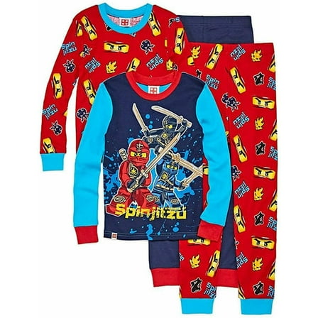 Lego Ninjago 4 PC Long Sleeve Tight Fit Cotton Pajama Set Boy Size 6