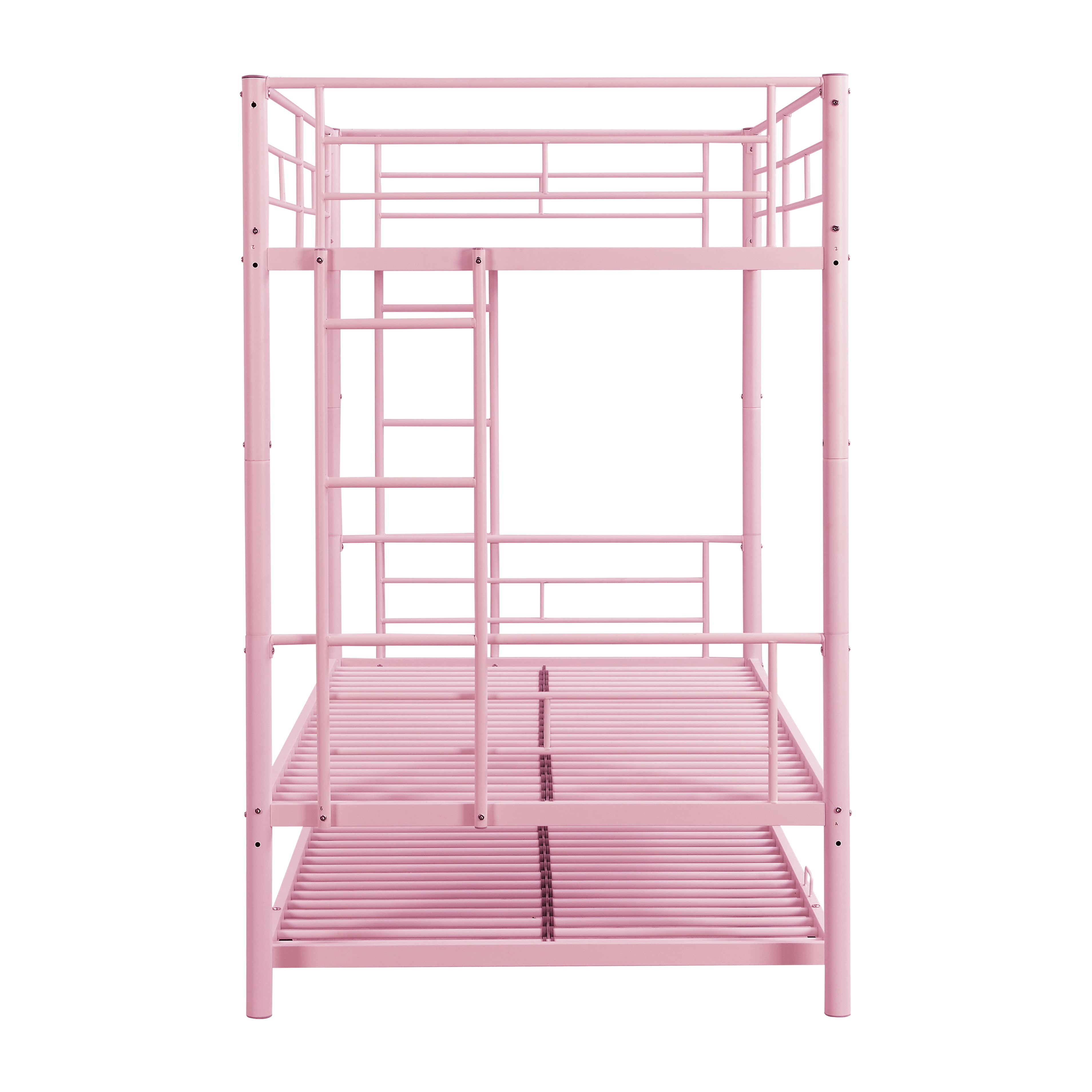 Metal Bunk Bed With Trundle Pink