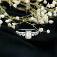 thumbnail image 4 of Emerald Cut Moissanite Solitaire Engagement Ring (D-VS1 Grade, 6X8 mm), 18K White Gold, US 8.00, 4 of 8