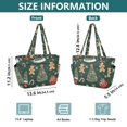 thumbnail image 4 of FORMRS Tote Bag for Women Quilted Large Capacity Travel Work Carry On Shoulder Handbag, Yellow Christmas Gingerbread, 4 of 7