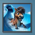 thumbnail image 3 of Pintura de diamante 5D DIY, taladro redondo completo, kit de caballo de surf, decoración del hogar, 30x30cm, 3 of 9