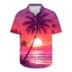 thumbnail image 3 of Camisas de Manga Larga para Hombres Moda Casual Floral Estampado Hawaiano Solapa Botón Superior, Ligero para Primavera Verano, 3 of 8