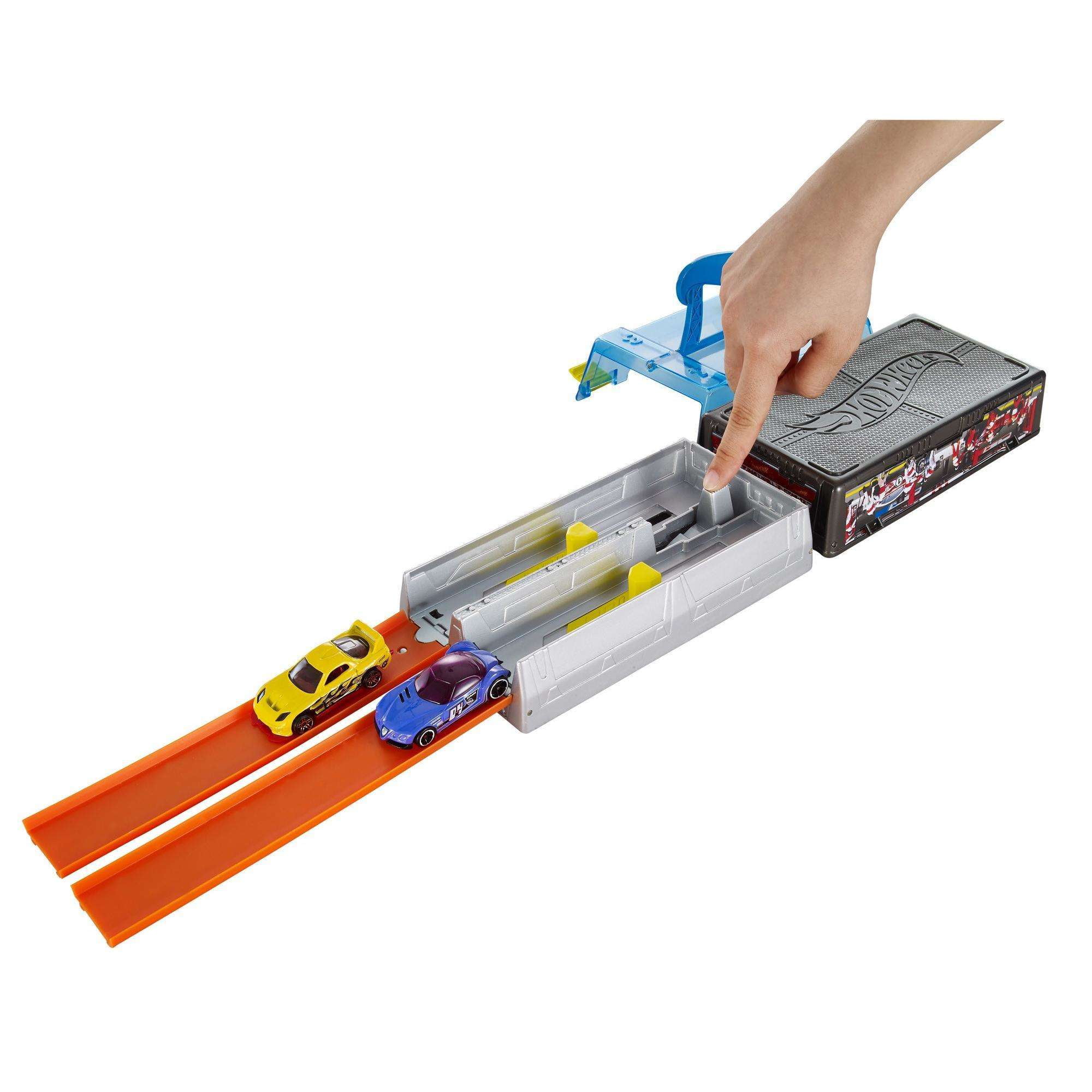 Hot Wheels Race Case Track Set Accessories Display Dual Launcher Carrying Handle for sale online 