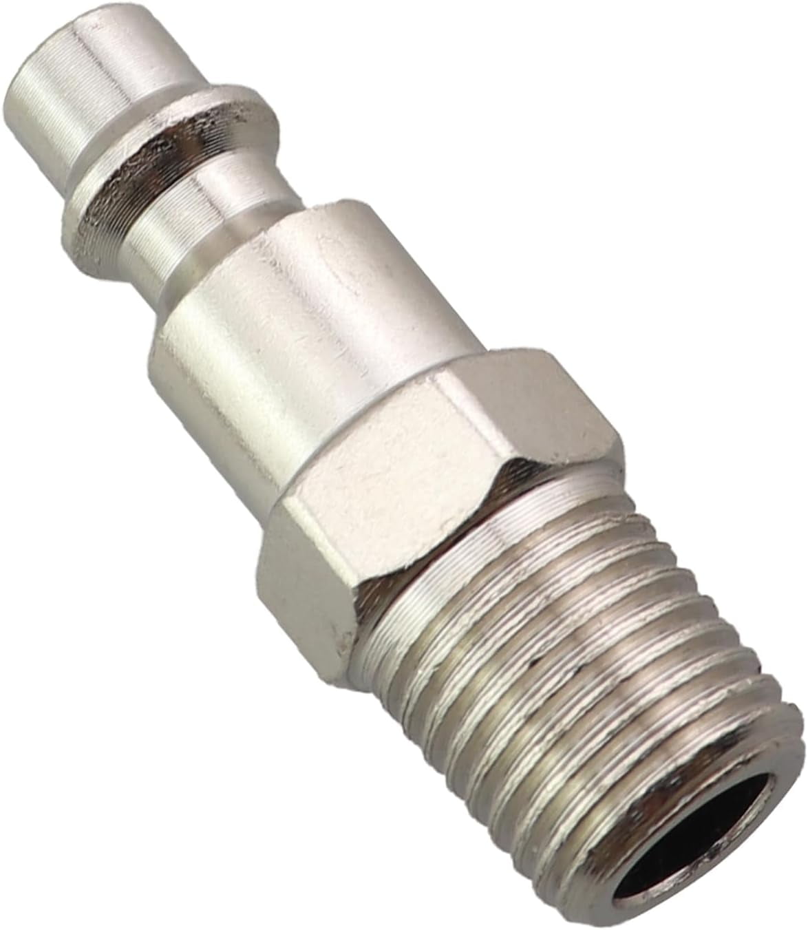 MKEUDQ-5PCS High Pressure Air Hose Quick Couplings 1/4inch NPT Male Thread Plug Inserts Industrial Air Hose Quick Connect Adapters Silver for Pneumatic Systems Air Compressors Pressure Washers
