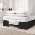 thumbnail image 5 of NEWEEN Wrap Around Bed Skirts for Full Beds 15 Inches Drop, Black Elastic Dust Ruffles Easy Fit Wrinkle & Fade Resistant Silky Luxurious Fabric Solid Machine Washable, 5 of 8