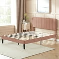 thumbnail image 5 of VECELO Full Size Bed Frame, Modern Upholstered Platform Bed Frame with Adjustable Headboard, Wooden Slats Support/No Box Spring Needed, Coffee, 5 of 13