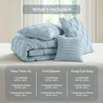thumbnail image 6 of Regency Heights Full/Queen Comforter Set Blue, 4 Pieces Pucker Woven Comforters Full/Queen Size, Solid Bedding Comforters Sets, 6 of 8