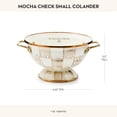 thumbnail image 4 of MACKENZIE-CHILDS Enamel Colander, Decorative Kitchen Strainer, Small, Brown-and-White Mocha Check, 4 of 6