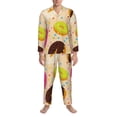 thumbnail image 3 of Fotbe Donuts Pattern Long Sleeve Pajama Set for Men,Sleepwear Set,2-piece Loungewear Set,Soft PJs Comfy Nightwear with Pockets-Large, 3 of 7