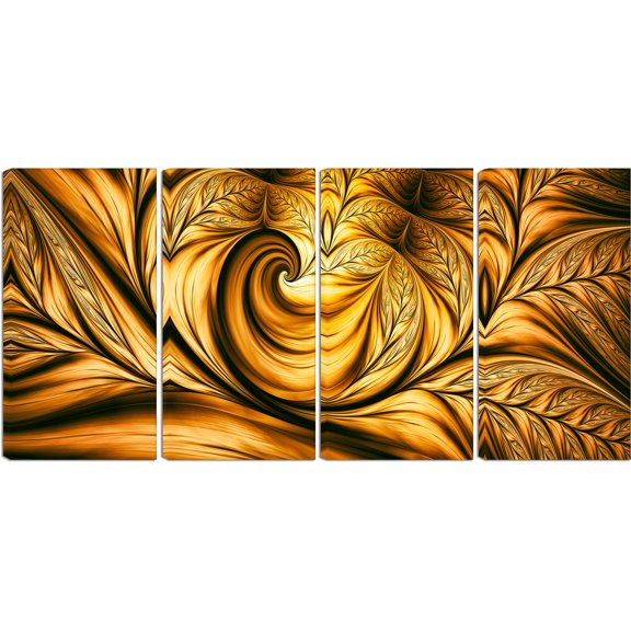 Design Art Golden Dream 4 Piece Graphic Art on Wrapped Canvas Set