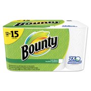 Bounty Perforated Towel Rolls, 2-Ply, White, 11 x 10 1/5, 50 Sheets/Roll, 12 Roll/Pack