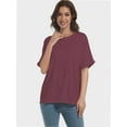 thumbnail image 3 of Women's Casual Short Sleeve T-Shirt, Crew Neck Basic Tee, Soft Comfortable Everyday Top, 3 of 6