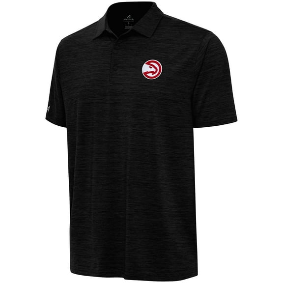 Men's Antigua Heather Black Atlanta Hawks Layout Polo