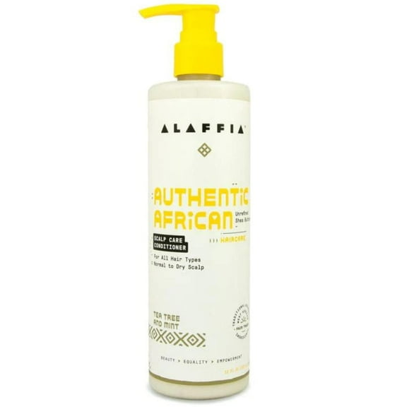 Alaffia Hair Care, Authentic African Black Soap Scalp Care Conditioner, Soothing Tea Tree & Mint - 12 Fl Oz