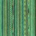 thumbnail image 1 of Ahgly Company Indoor Square Southwestern Turquoise Blue Country Area Rugs, 6' Square, 1 of 4