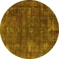 thumbnail image 1 of Ahgly Company Machine Washable Indoor Round Oriental Yellow Industrial Area Rugs, 4' Round, 1 of 4