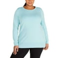 thumbnail image 2 of Ideology Women’s Plus Size Lattice-Back Pullover Blouse Shirt Tops, Aqua Haze, 3X Plus, 2 of 11