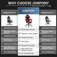 thumbnail image 4 of JONPONY Big and Tall 400LBS Gaming Chair, Ergonomic Design, Gamer Chair PU Leather with Footrest and Lumbar Support, High Back Office Chair Support 8 Hours Long Sitting, Computer Chair,Red, 4 of 12