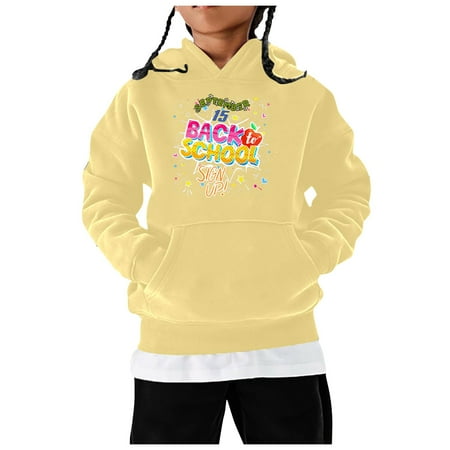 

REDARER Creative Cute Kids Clothes Children s Winter Fashion Festival Printed Solid Color Hoodless Long Sleeved Hoodie Casual and Comfortable Coat Yellow 6-7 Years