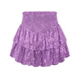 thumbnail image 7 of Riforla Women Fashion Casual Patchwork Sequins Regular High Waist Conventional Patchwork Skirt Women's Skirts Purple XS, 7 of 7