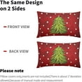 thumbnail image 4 of Red Christmas Lumbar Pillow Covers 12X20 In Set of 2 Green Xmas Watercolor Tree Rectangular Pillow Cases Winter Holiday Pillowcase Cotton Linen Cushion Case Rustic Home Decor For Couch Porch Outdoor, 4 of 6