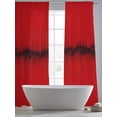 thumbnail image 5 of Red Black Ombre Sheer Curtains 84 Inch Length 2 Panels Set - Light Filtering Window Treatments, Modern Abstract Art Rod Pocket Semi Curtains for Living Room/Bedroom/Kitchen Décor, 104"W x 84"L, 5 of 7
