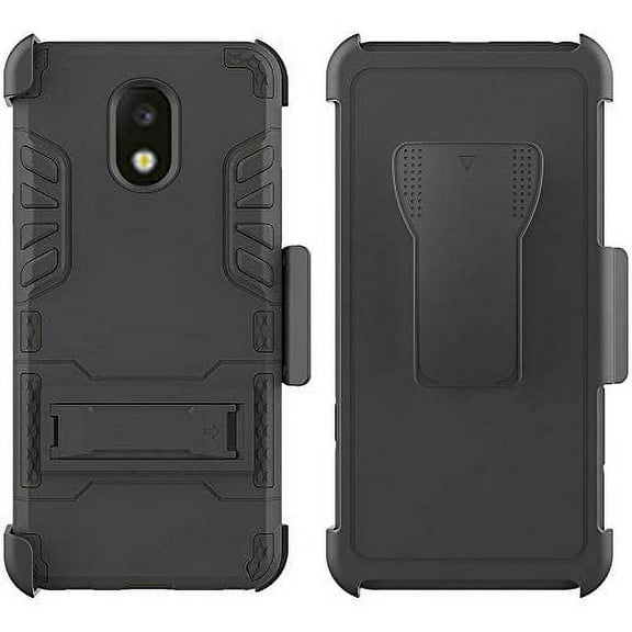 GSA Galaxy Hybrid Kickstand Case w/Holster For Samsung Galaxy J3 (2018) - Black