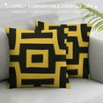 thumbnail image 3 of Qinduosi  Geometric Throw Pillow Covers  Boho Ethnic Pillow Cases Black and Yellow Decorative Cushion Covers for Sofa Couch White, 3 of 5