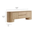 thumbnail image 3 of Duval  71 Inch Oval  TV Cabinet in Light Oak, 3 of 10