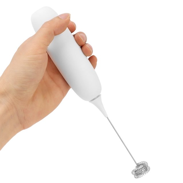 Handheld Battery Operated, Powerful Milk Frother, Battery Operated Foam Maker, Unique Detachable Egg Beater, Small Baking Tool for Cream, Coffee, Cappuccino, Frappe