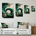 thumbnail image 4 of Designart Emerald Green And Gold Abstract Waves IV Canvas Wall Art, 4 of 5