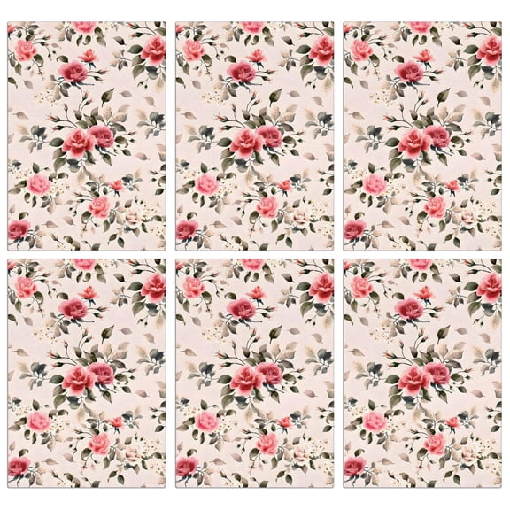 6 Pcs Funny Kitchen Towels,Pioneer Flower Floral Print Pattern Microfiber Dish Towels,Kitchen Tea Towels,Kitchen Towel Set (18" X 26")