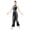 Black, variant on Womens Lyrical Dance Jumpsuit Ruched Mesh Halter Backless Split-leg Wide Leg Rompers Brown S