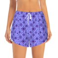 thumbnail image 2 of Hirioo Purple Snowflake Elegance for Women's Double Layer Athletic Shorts High-Performance Gym Shorts with Inner Pocket, Elastic Waistband-XX-Large, 2 of 7