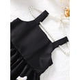 thumbnail image 5 of Kucnuzki Kids Girl Clothes 5T Spring Summer Dress 6T Suspender Pure Color Upper Cute Bunny Printing Hems Dress Black 5-6 Years, 5 of 7