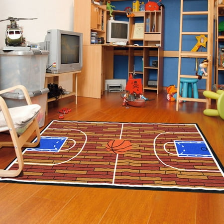 Basketball Ground Kids Area Rug Size 3'3