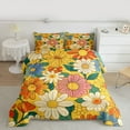 thumbnail image 2 of Homewish Retro Orange Flower Full Size Comforter Sets, Cartoon Groovy Daisy Bedding Comforter Set, Teens Kids Boys Girls Reversible Bedding Sets, Super Cozy Room Decor, 3-Piece, 2 of 8