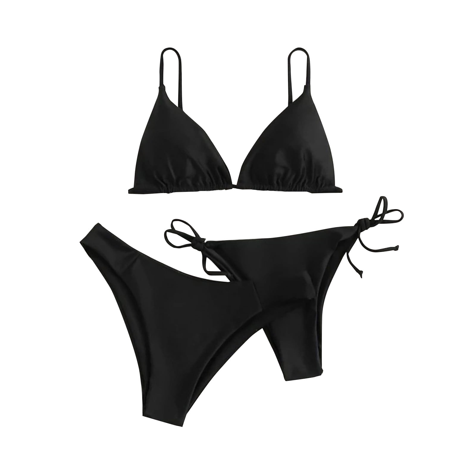 Dndkilg Womens Triangle Bikini Top Sexy Two Piece Swimsuit With Bikini Solid Bathing Suit String