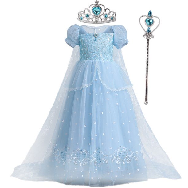 Fantasty-Disfraz de Elsa para niña, vestido de Blancanieves para fiesta de cumpleaños, Carnaval, Halloween, 4 a 10 años Fivean unisex