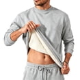 thumbnail image 2 of XRoczxe Men's Thermal Fleece Lined Sweatshirt, Warm Sherpa Pullover Crewneck Sweater, Soft Winter Long Sleeve Top for Casual Daily Wear & Layering, 2 of 5