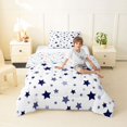 thumbnail image 4 of Manfei Twinkling Stars Print Twin Comforter Sets,Cute Cartoon Themed Bedding Set,Purple White,Colorful Stars Reversible,2 Pieces,1 Comforter and 1 Pillowcase, 4 of 7