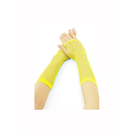 Women's Elbow Length Fingerless Fishnet Gloves 2 Pairs